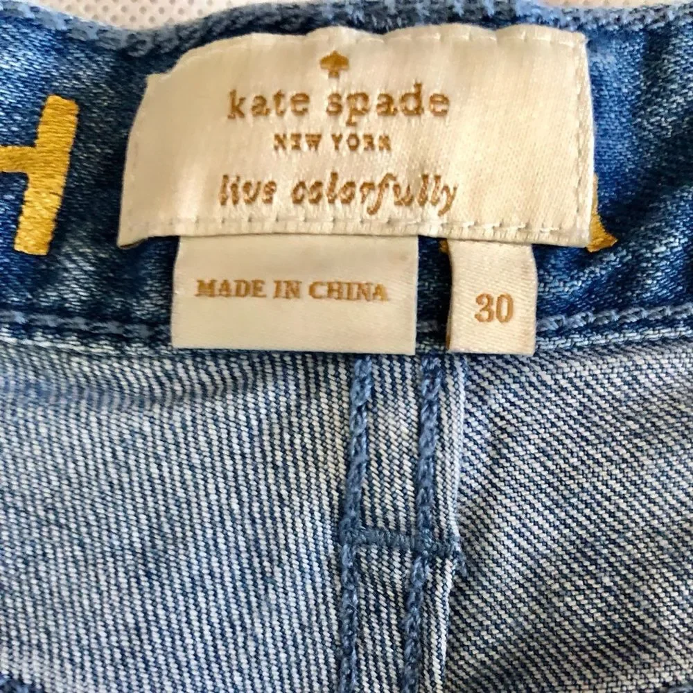 KATE SPADE Jeans Wide Leg Denim Cropped Jeans Size 30